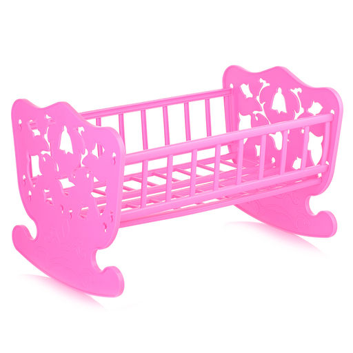 Кровать кукольная с комплектом белья 4 предмета (матрас, подушка, одеяло) 48х30см