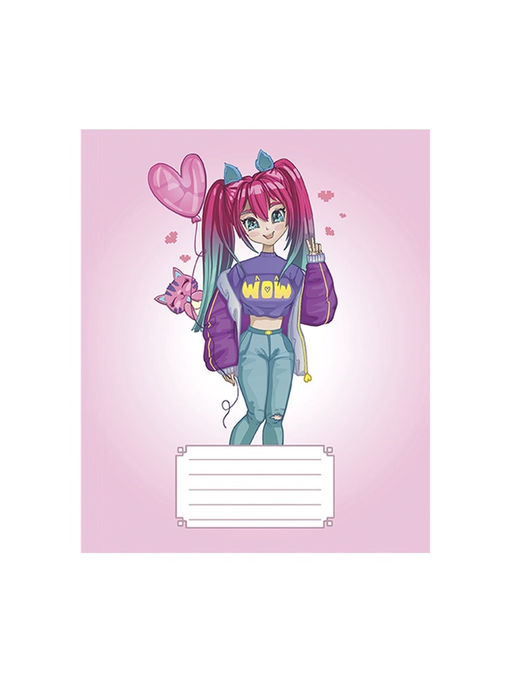 Цена за 20 шт. Тетрадь 24 листа в линейку, Calligrata «Аниме 07», МИКС