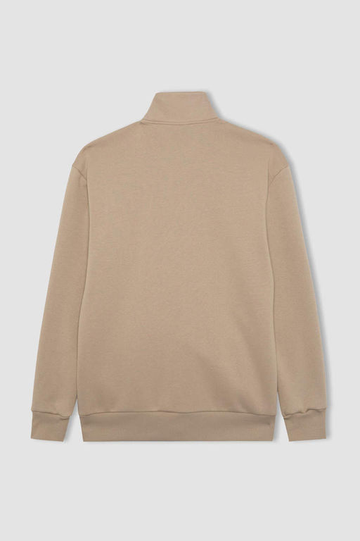 Толстовка Comfort Fit с воротником-стойкой на молнии - Defacto фото 10