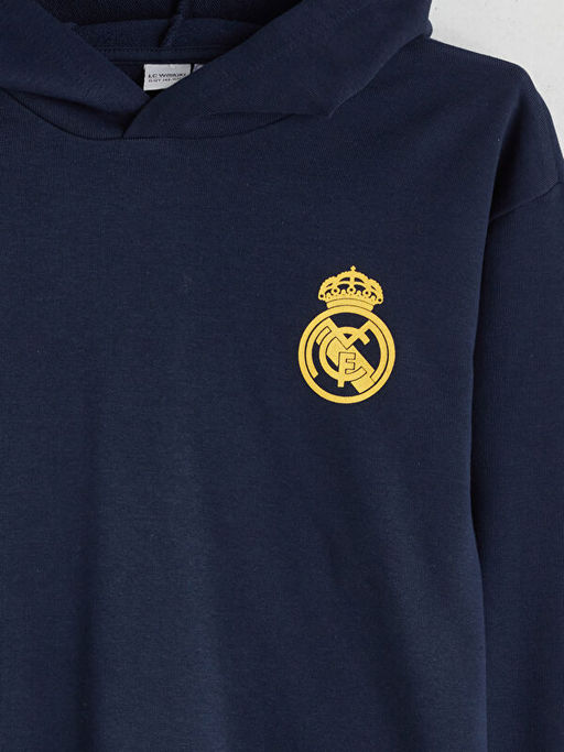 Kap??onlu Real Madrid Bask?l? Erkek ?ocuk Sweatshirt