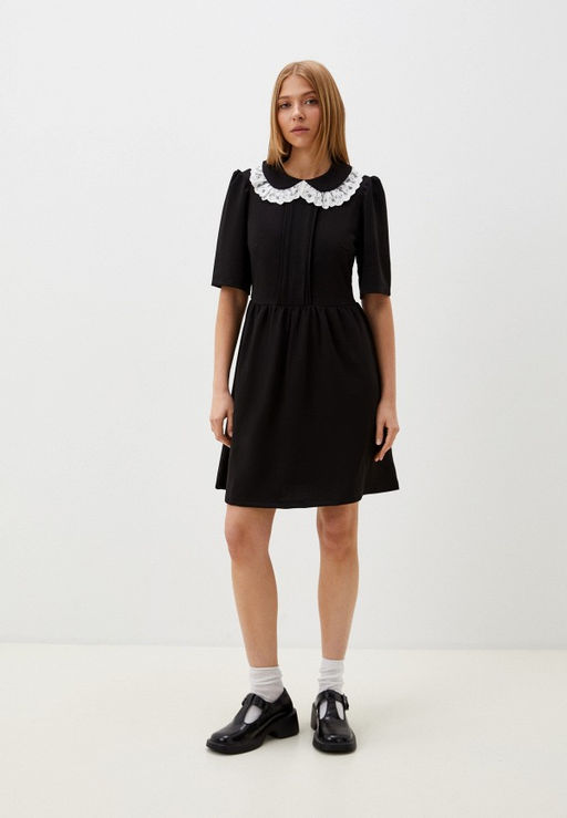 Черное платье-мини с воротником «Питер Пэн» - Incity фото 9
