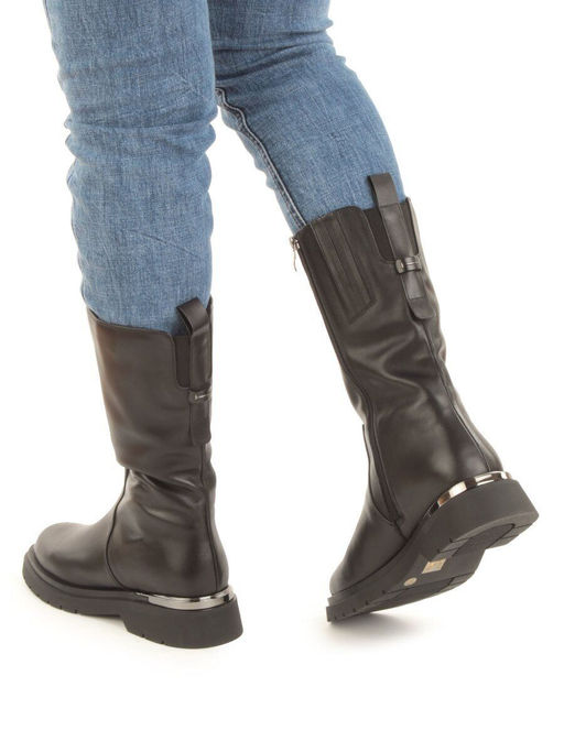 ZA4226M BLACK Сапоги зимние женские (натуральная кожа, натуральный мех, натуральная байка)