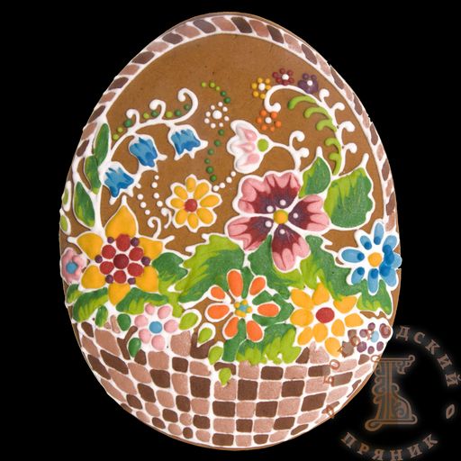 Расписной пряник 100 гр. Корзинка 1 без начинки