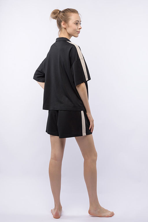 Комплект жен.(блузка и шорты) Sandara черный Pajamas - Sensera фото 2