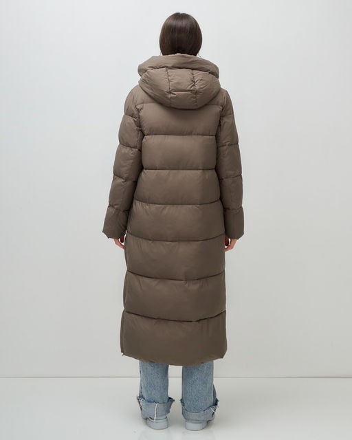Пальто зимнее Visdeer 7729SK женское утепленное 240 г/м² светло-коричневое  фото 5