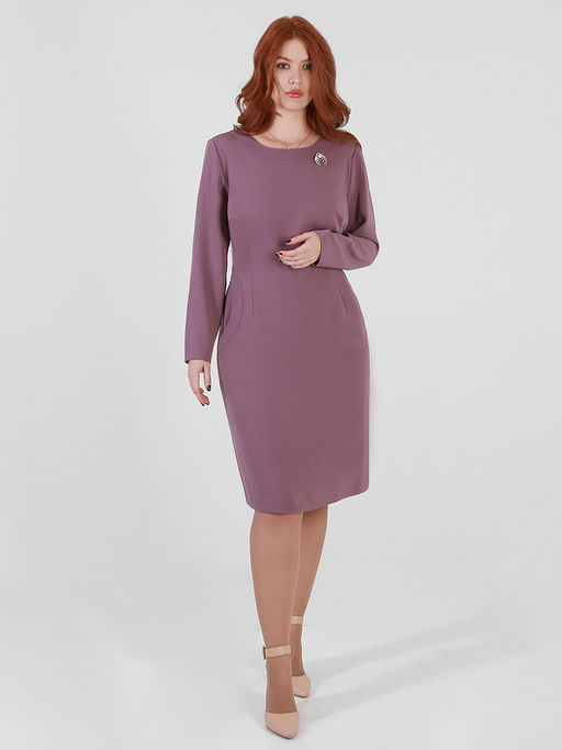 ШАРМ Текс 699.С1 Платье+ брошь - Almond фото 3