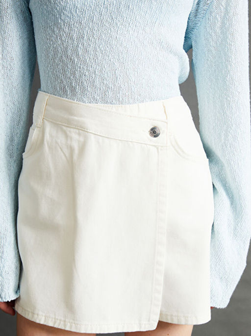 Dar Fit Kad?n Jean ?ort Etek