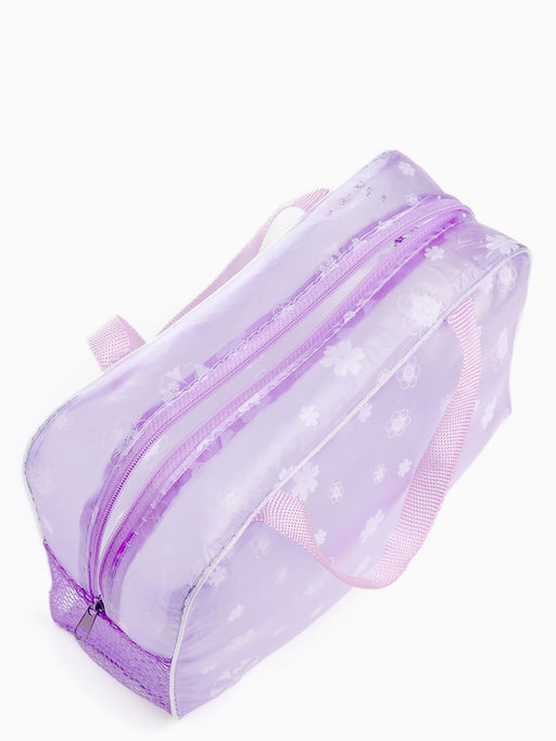 Косметичка - сумочка на молнии для бассейна, с ручками, с рисунком, сиреневая