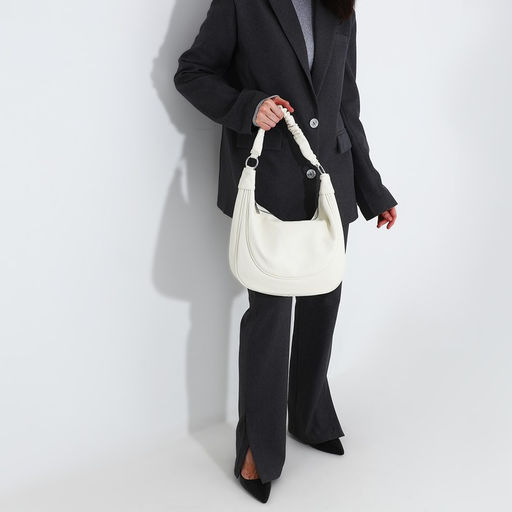 Сумка-мешок на молнии, наружный карман, длинный ремень, цвет белый - Simaland фото 8