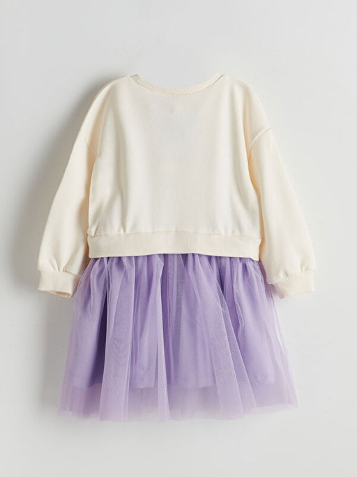 T?t?l? Bask?l? K?z ?ocuk Elbise