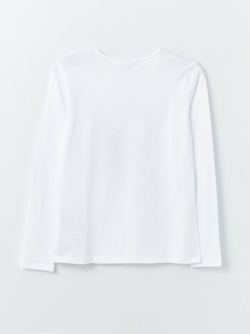 Bisiklet Yaka Atat?rk Bask?l? Uzun Kollu K?z ?ocuk Ti??rt