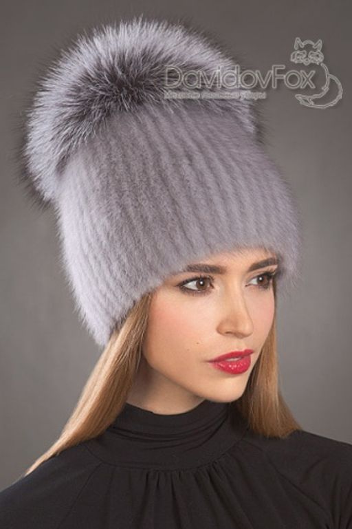 Шапка Лыжница норка сапфир