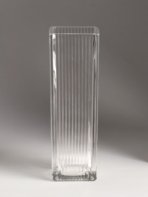 Ваза Бритт, полосы, 24?8 см, стекло, прозрачная