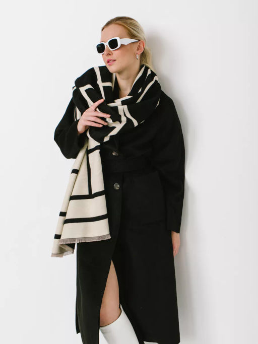 В составе шерсть и кашемир! теплый двусторонний палантин - Tantino фото 21