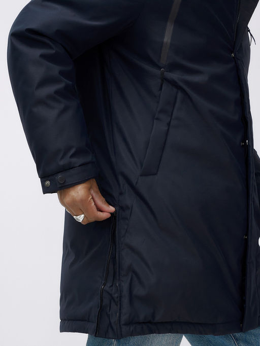 Парка мужская зимняя удлиненная темно-синего цвета 8385TS