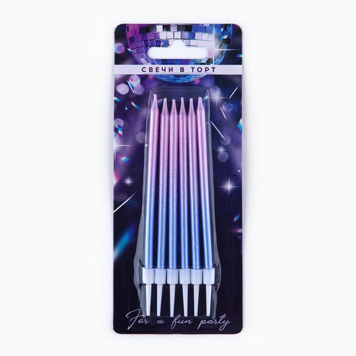 Цена за 2 шт. Свечи для торта Make a wish, 6 шт., 13×0.5 см
