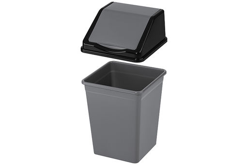 Ведро для мусора с подвижной крышкой 5 л 19*19*27 см квадратное серый/черный (940518) - Elan gallery фото 7