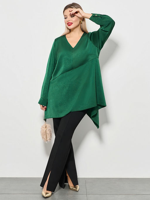 Блузка 0123-8а тёмно-зелёный - Aquarell фото 12