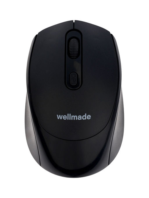 Комплект клавиатура и мышь WELLMADE KM02, беспроводной, 1200 dpi, 300 мАч, АА 1 шт, черный