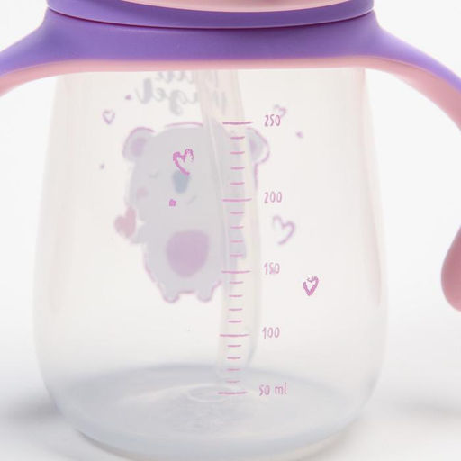 Поильник детский с силиконовой трубочкой «Koala», 250 мл., с ручками, цвет фиолетовый