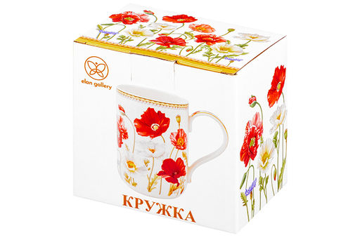 Кружка 400 мл 11,5*7,5*10,5 cм Маки NEW BONE CHINA - Elan gallery фото 8