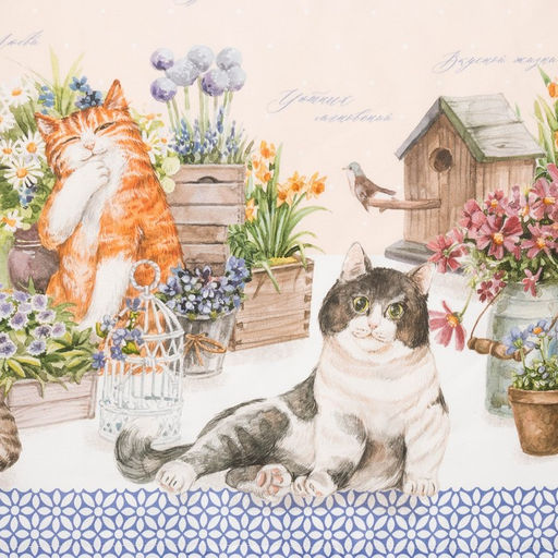 Скатерть Этель Уютные коты, 180?147 см, 100% хлопок, саржа 190 г/м?