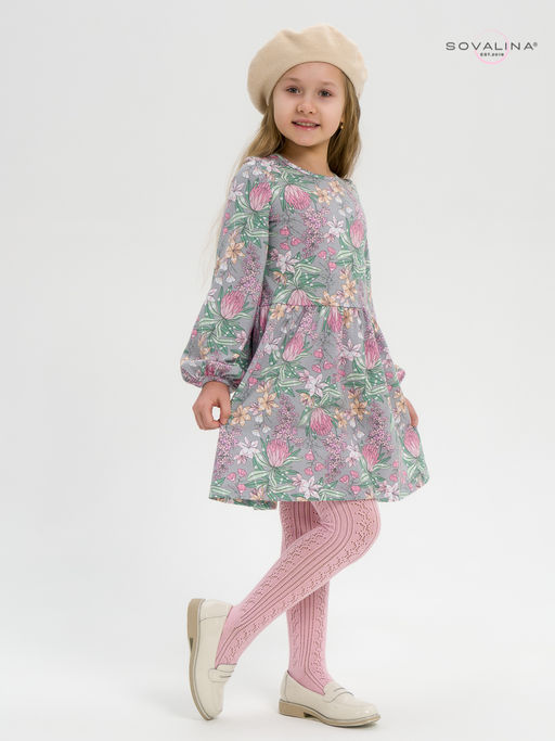 Платье Моана цветы на сером - Sovalina фото 6