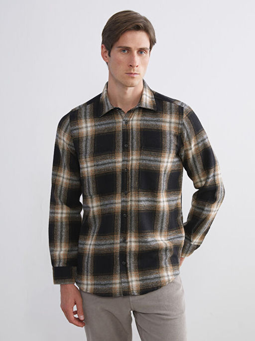 Regular Fit Ekose Gabardin Erkek G?mlek