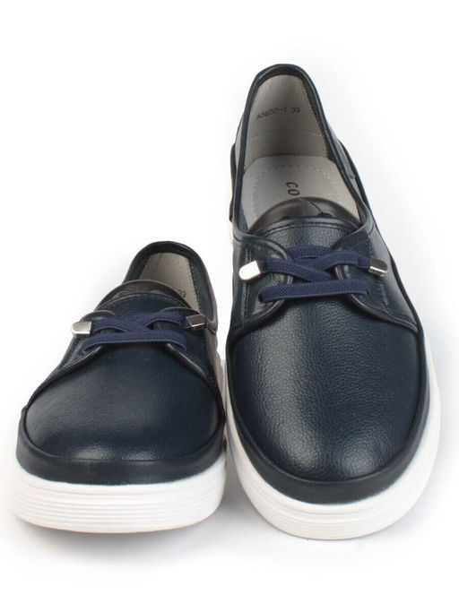 03-A5657-1 DK. BLUE Полуботинки женские (натуральная кожа)