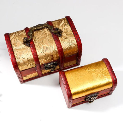 Набор шкатулок для украшений «Сундучок. Золотые цветы», дерево, 2 шт.