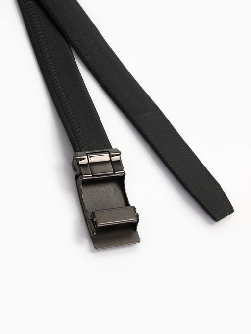 Ремень мужской длинный 130 см, регулируемая длина, ширина 3.5 см, пряжка автомат, чёрный