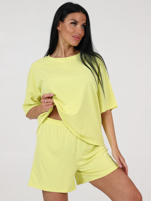 012 ЖЕНСКАЯ ПИЖАМА (шорты) (Желтый) - А-дина фото 2