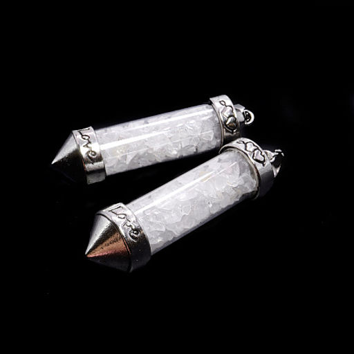 Кулон бутылочка желаний 5cm в форме кристалла с камнями Горный хрусталь ИСПОЛНЕНИЕ ЖЕЛАНИЙ