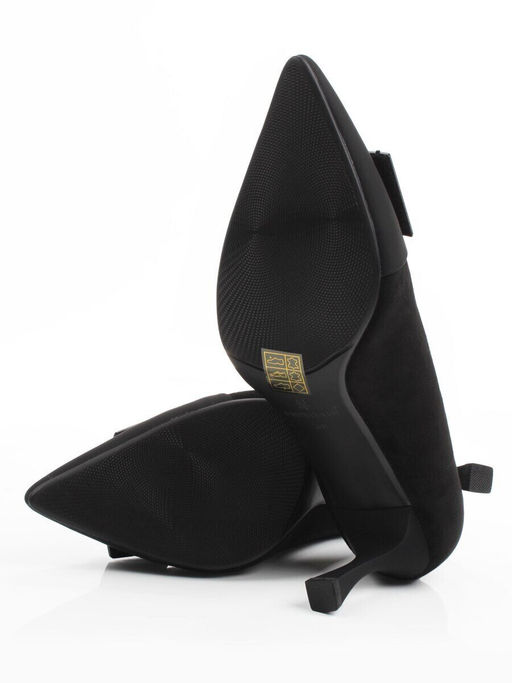 06-P1-7538 BLACK Туфли женские (замша-стрейч искусственная)