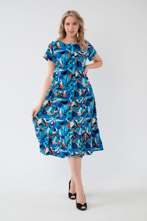 Платье женское из кулирки Кармелита осколки - Амадэль фото 10