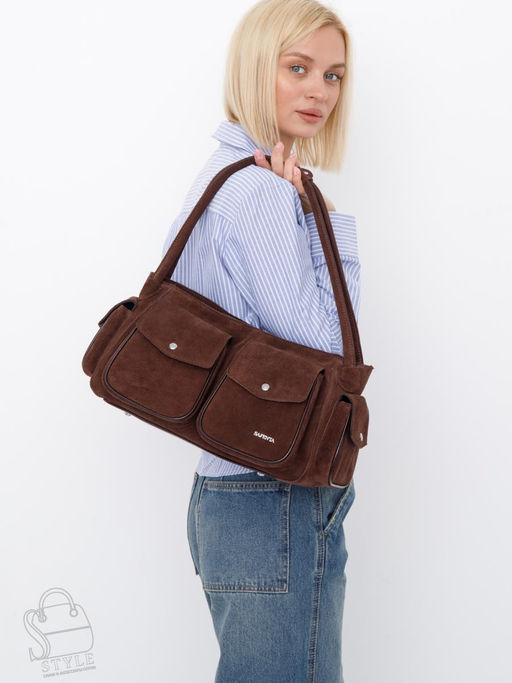 Сумка женская кожаная 91181MSS coffee Velina Fabbiano-Safenta