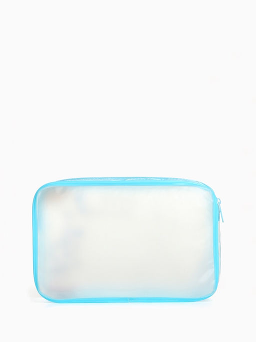 Косметичка на молнии для бассейна, с принтом, прозрачная, голубая