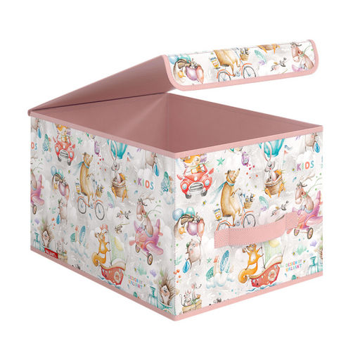 VAL KTRP-BOX-LM Короб стеллажный с крышкой, большой, 30*40*25 см, розов., ПУТЕШАСТИКИ, шт
