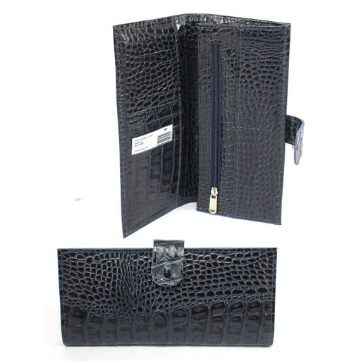 Портмоне мужское Croco-ПР-950 с хлястиком натуральная кожа 2 отд, 13 карм, синий кайман (88) 265469