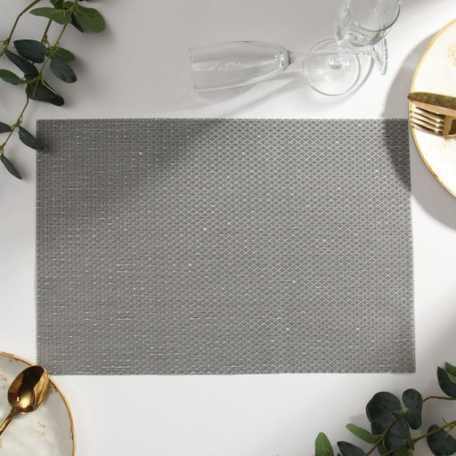 Салфетка на стол «Доляна», тёмное серебро, 45×30 см