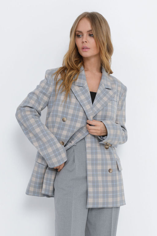 Жакет Pirs 5805 клетка серая с голубым - Golden valley фото 2