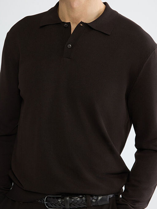 Polo Yaka Triko Erkek Kazak