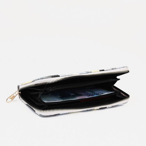 Кошелёк женский «Геометрия», на молнии, серый