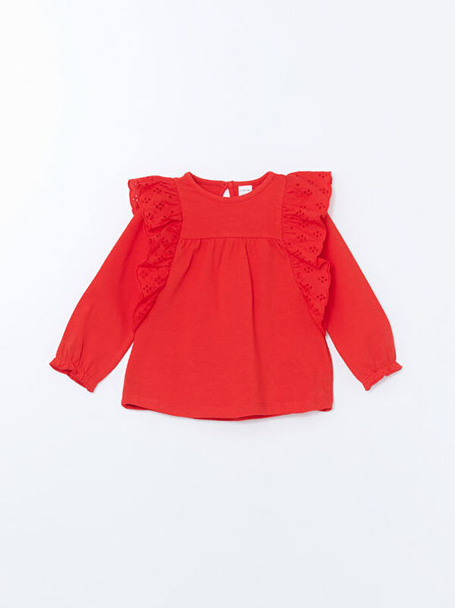 Bisiklet Yaka ?i?ekli K?z Bebek Bluz ve Tayt 2li - Waikiki фото 2