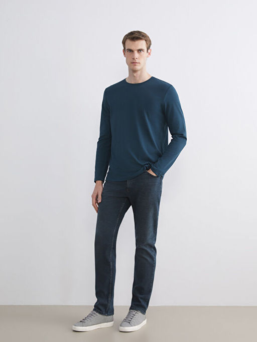 Bisiklet Yaka Uzun Kollu Erkek Ti??rt