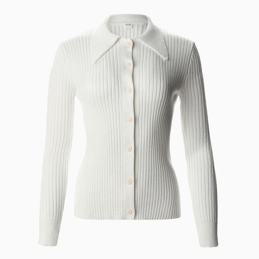 Джемпер женский на пуговицах MINAKU: Knitwear collection, белый, размер 42-44  фото 6