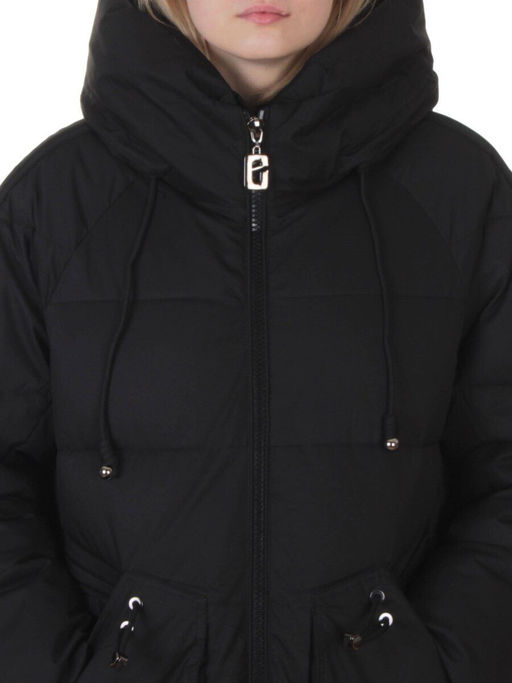 6615 BLACK Пальто зимнее женское (200 гр. холлофайбер)