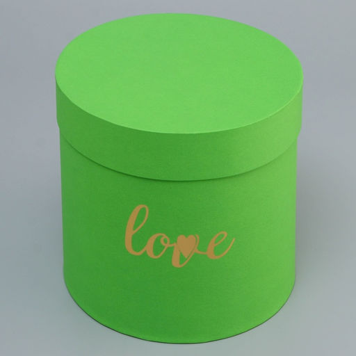 Коробка подарочная, круглая, с тиснением Love, салатовая,18?18?18 см - UPAK LAND фото 5