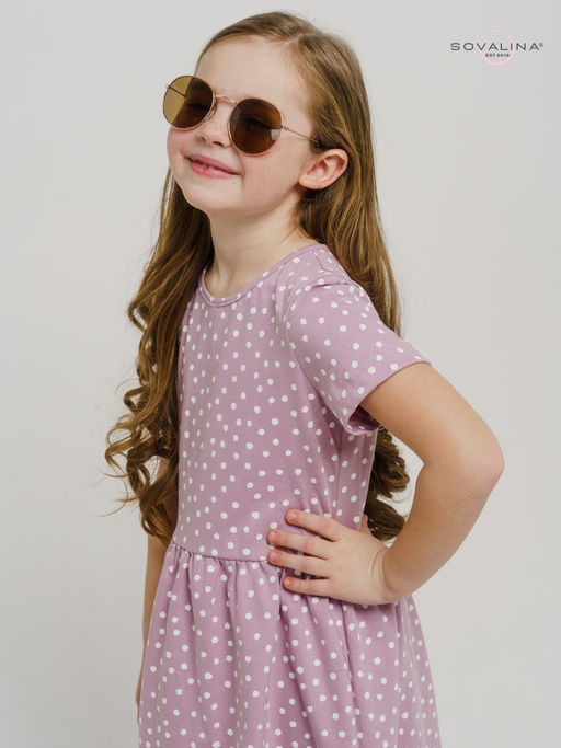 Платье Лето горох розовый - Sovalina фото 5