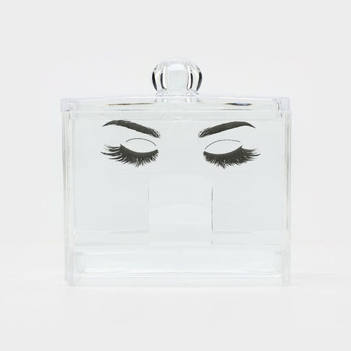 Органайзер для хранения ватных палочек «Глаза», 10.5×9.5 см, прозрачный